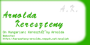 arnolda kereszteny business card